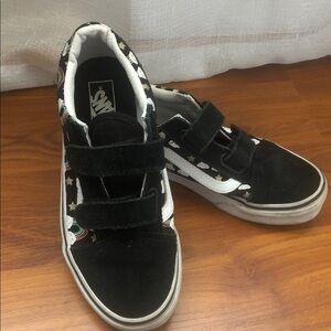 Vans Kids Black and White rainbow